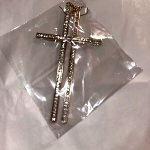 NWOT Oversized cross earrings